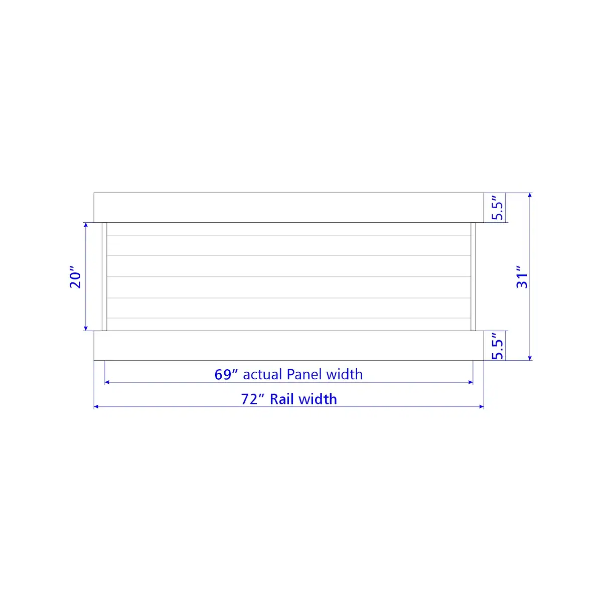 Vinyl Horizontal Privacy Fence Panel, 3Ft Height 6Ft Width, Gray