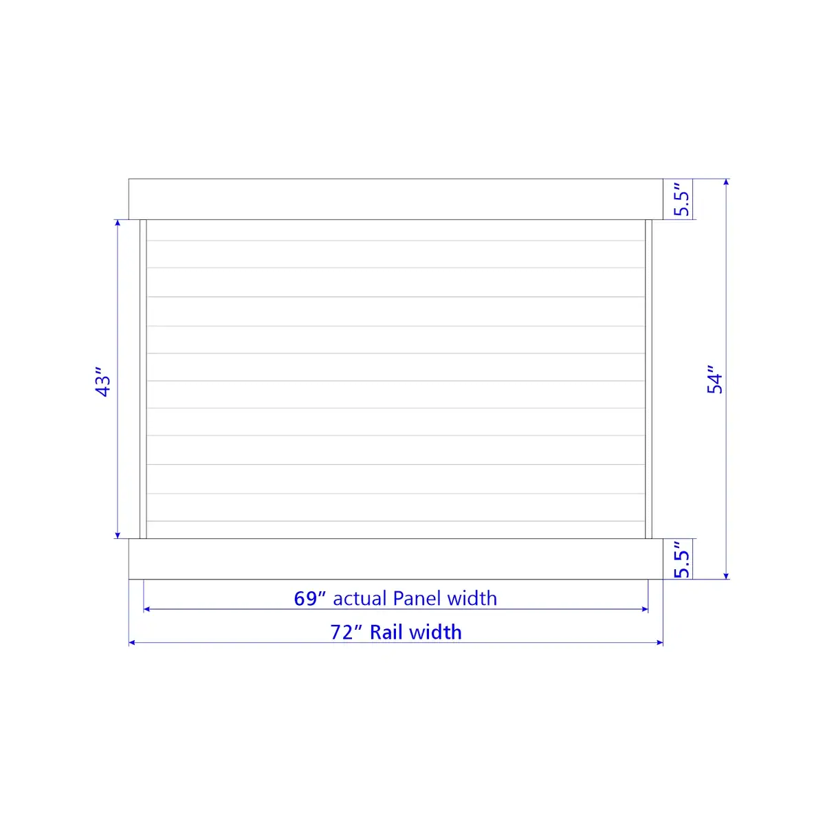 Vinyl Horizontal Privacy Fence Panel, 5Ft Height 6Ft Width, Dark Walnut
