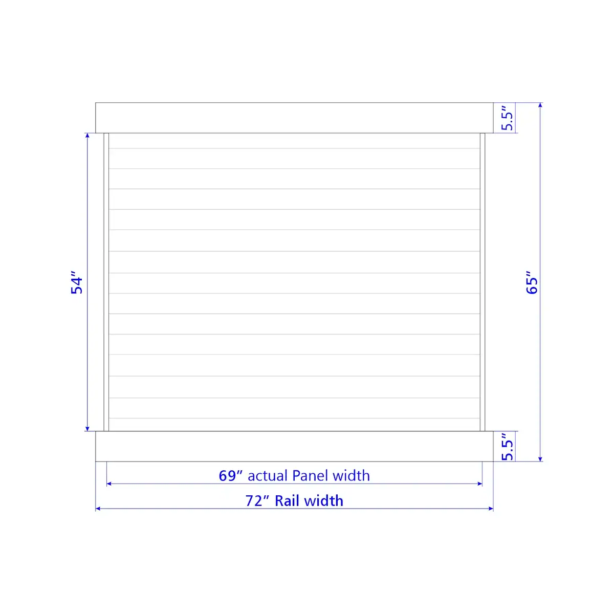 Vinyl Horizontal Privacy Fence Panel, 6Ft Height 6Ft Width, Dark Sequoia