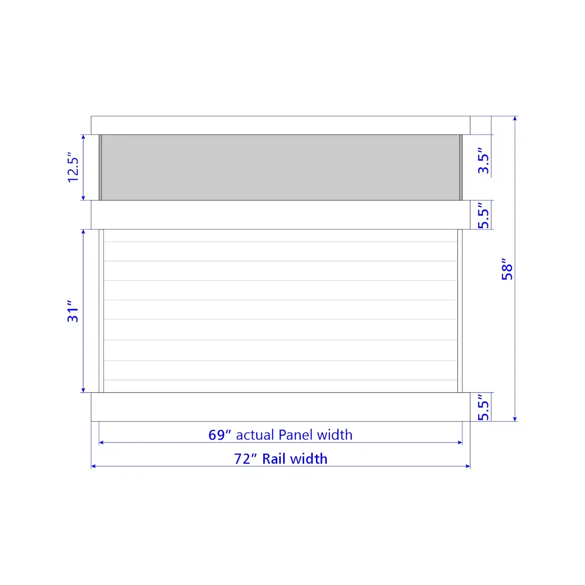 Vinyl Horizontal Privacy Fence Panel W/Acrylic Top, 5Ft Height 6Ft Width, Clay