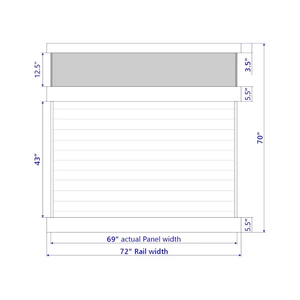 Vinyl Horizontal Privacy Fence Panel W/Acrylic Top, 6Ft Height 6Ft Width, Clay