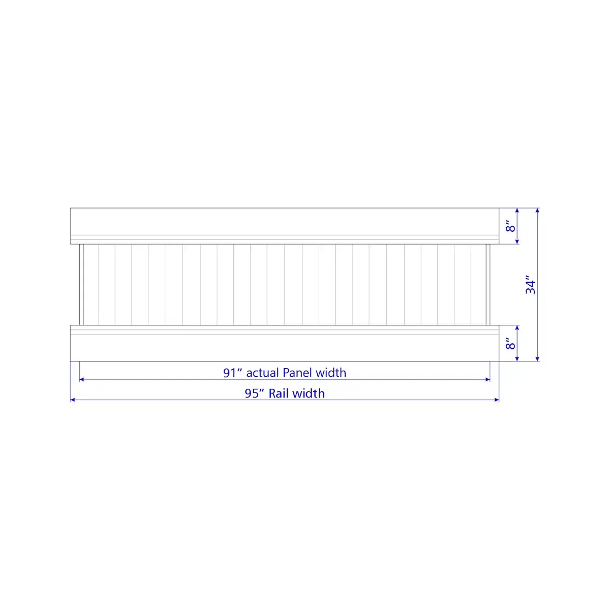Vinyl Vertical Privacy Fence Panel, 3Ft Height 8Ft Width, Coastal Cedar