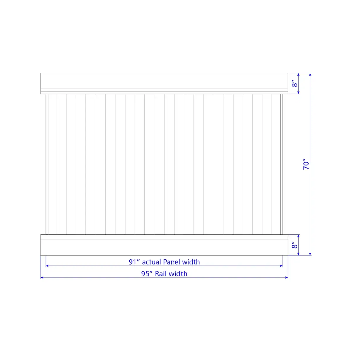 Vinyl Vertical Privacy Fence Panel, 6Ft Height 6Ft Width, Dark Walnut