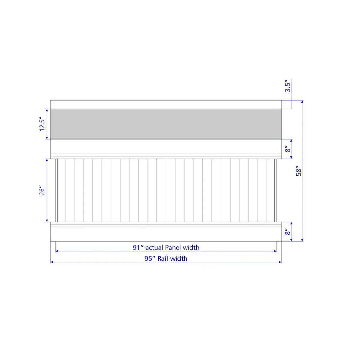 Vinyl Vertical Privacy Fence Panel W/Acrylic Top, 5Ft Height 8Ft Width, Clay